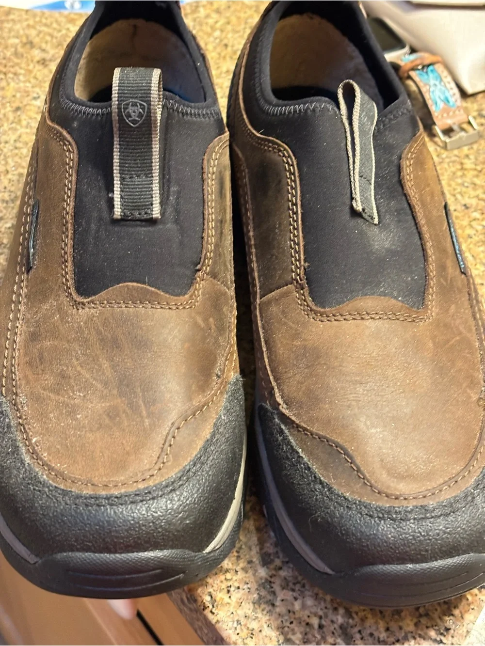 Ariat Oily Distressed Brown & Black Slip-On Loafer- mens